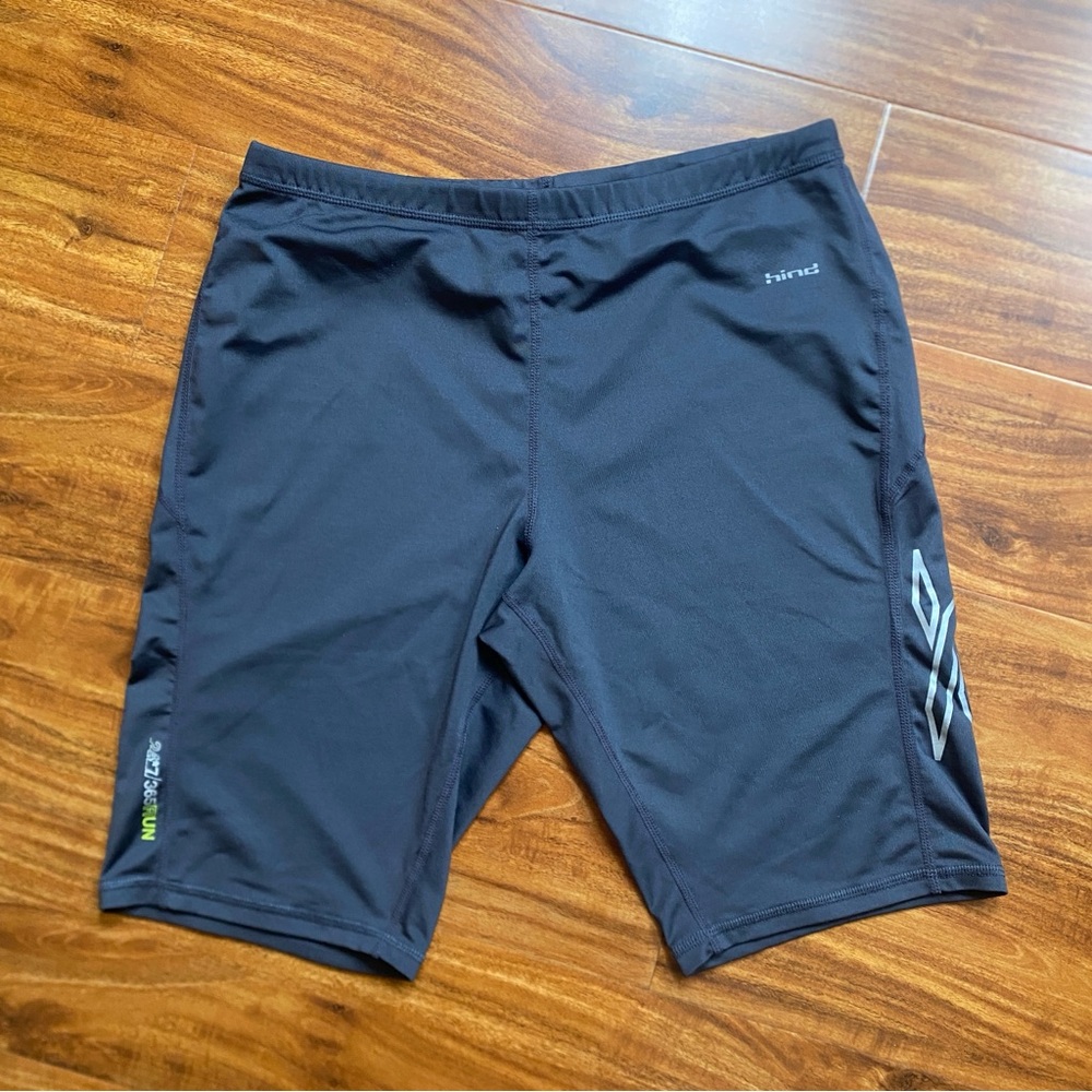 3/$25 Hind Men's Gray Drawstring Stretch Running Shorts Size Large Activewear